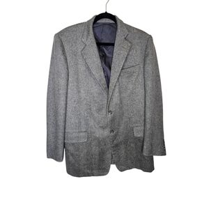 Vintage 100% Cashmere Neiman Marcus Hickey-Freeman Grey Blazer Custom Size Men's